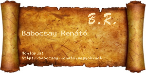 Babocsay Renátó névjegykártya